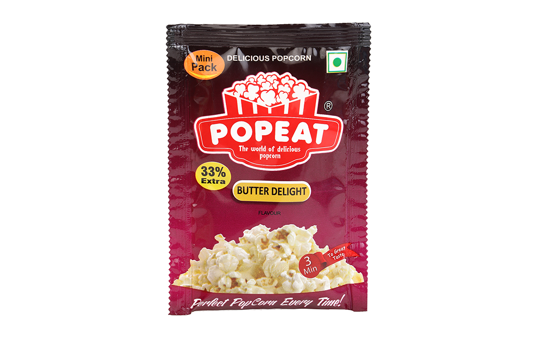 PopEat Delicious Popcorn Butter Delight Flavour   Pack  60 grams